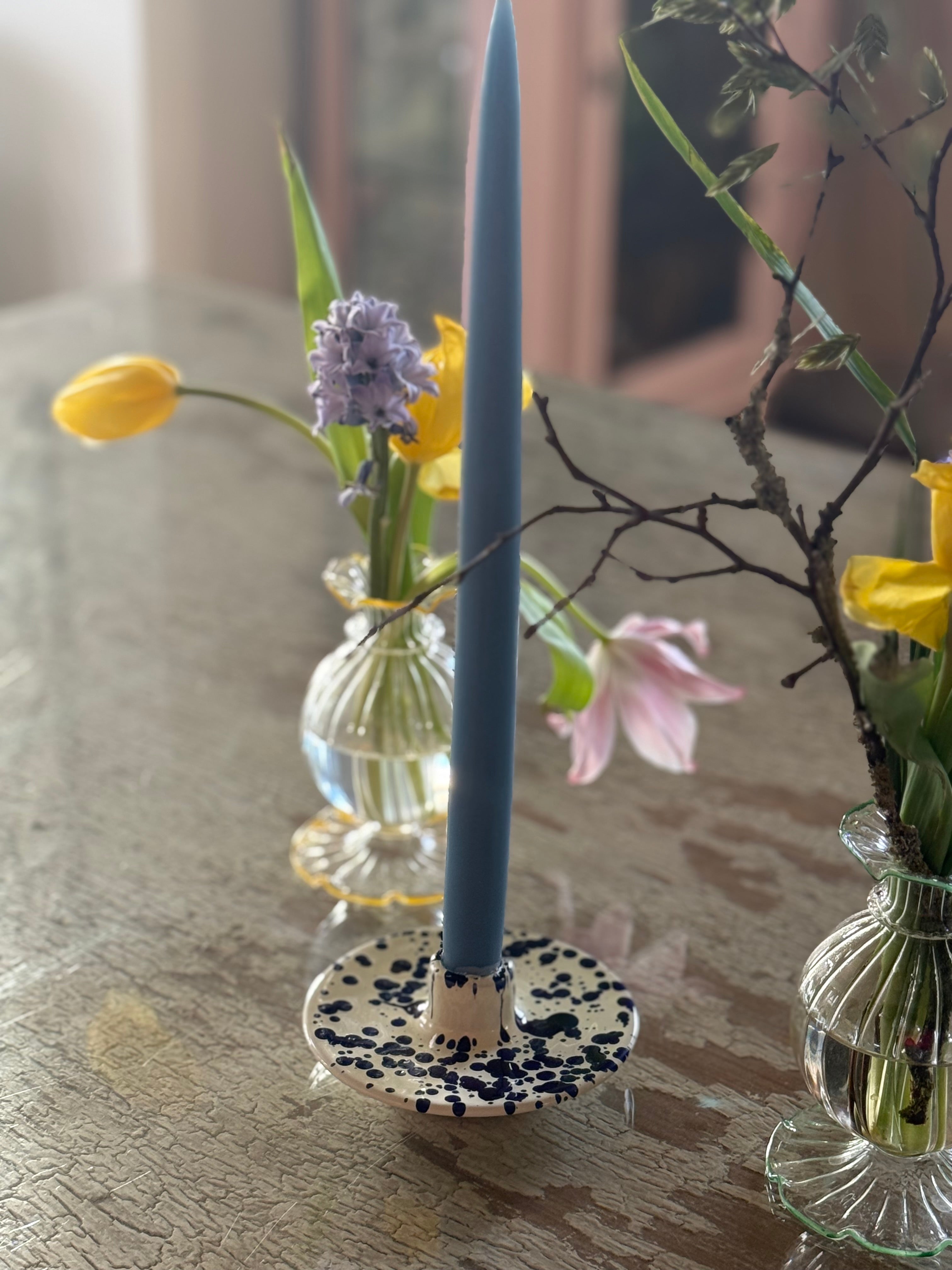 Italian Ceramic Splatter Candleholder
