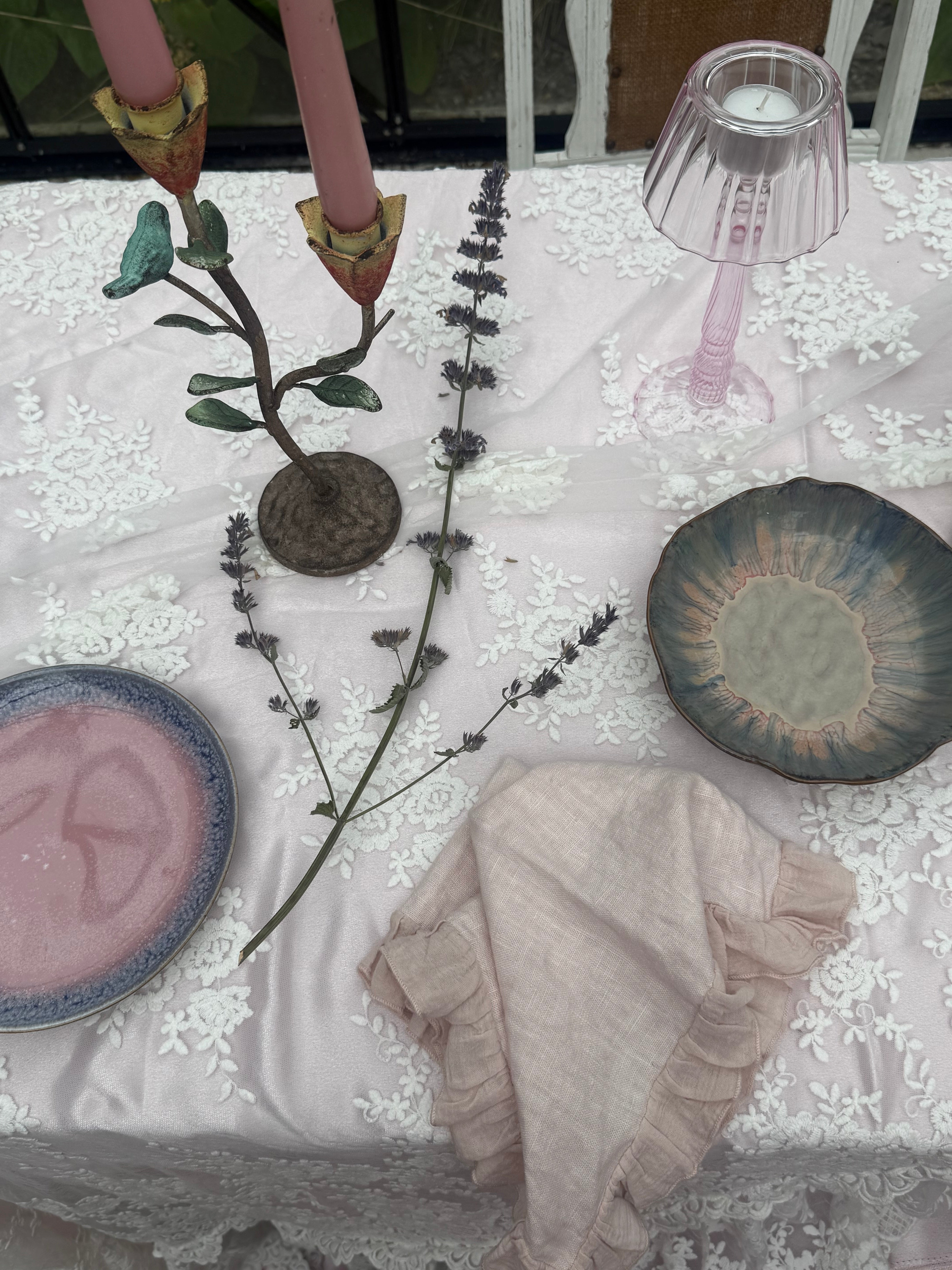 Rose Stoneware Lunch Plate