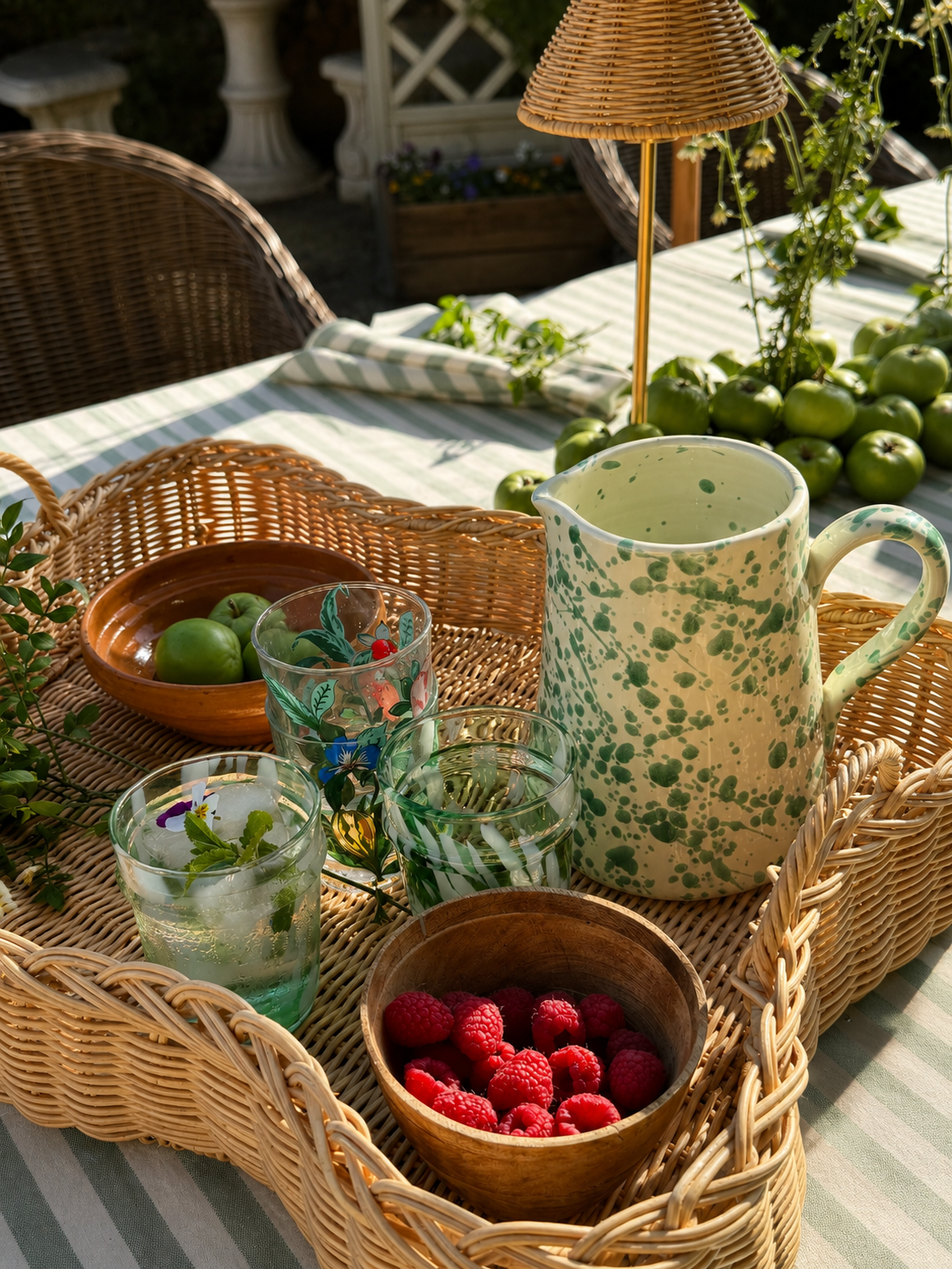 Italian Ceramic Green Splatter Jug
