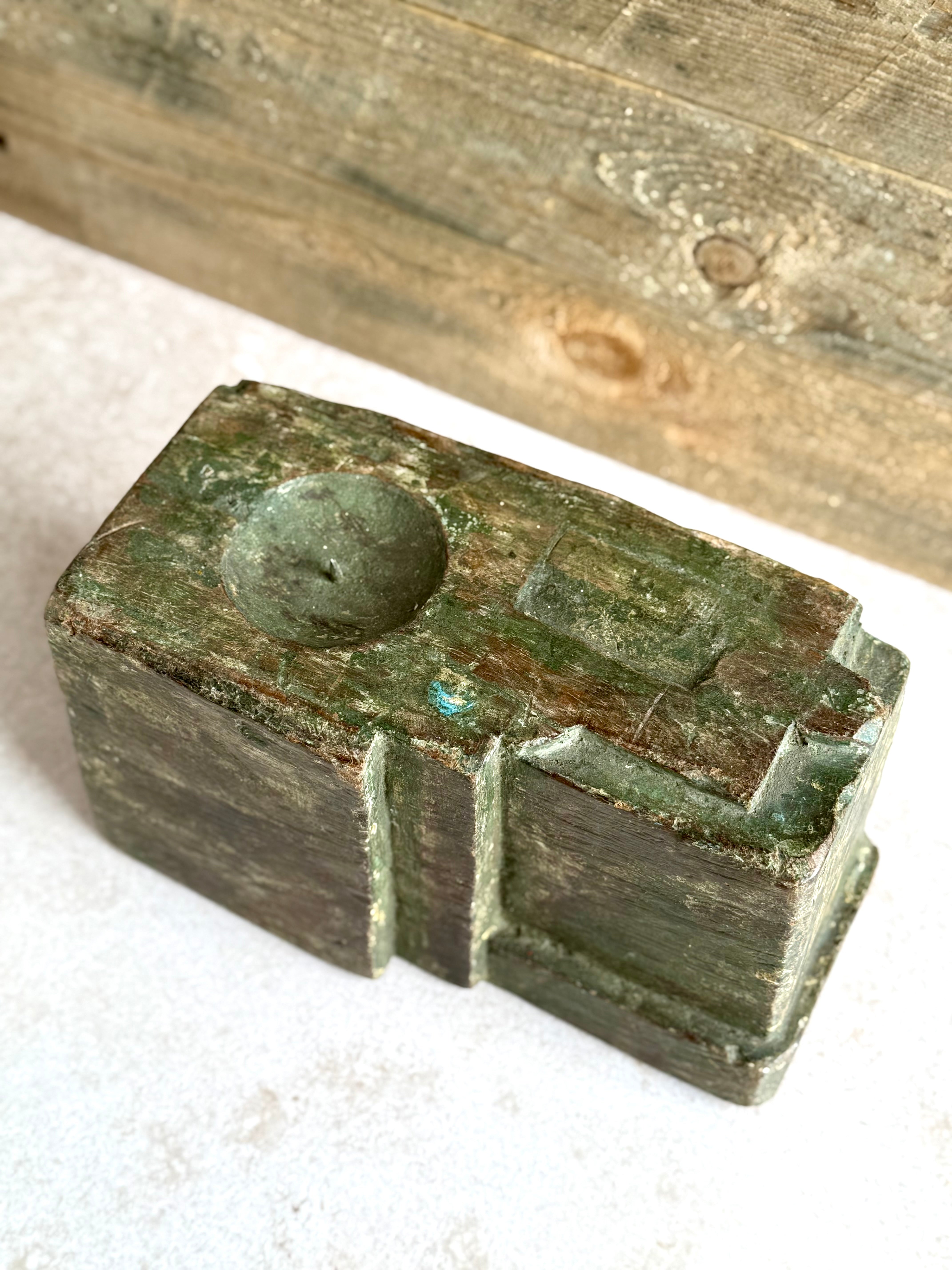 Repurposed reclaimed wood candle holder