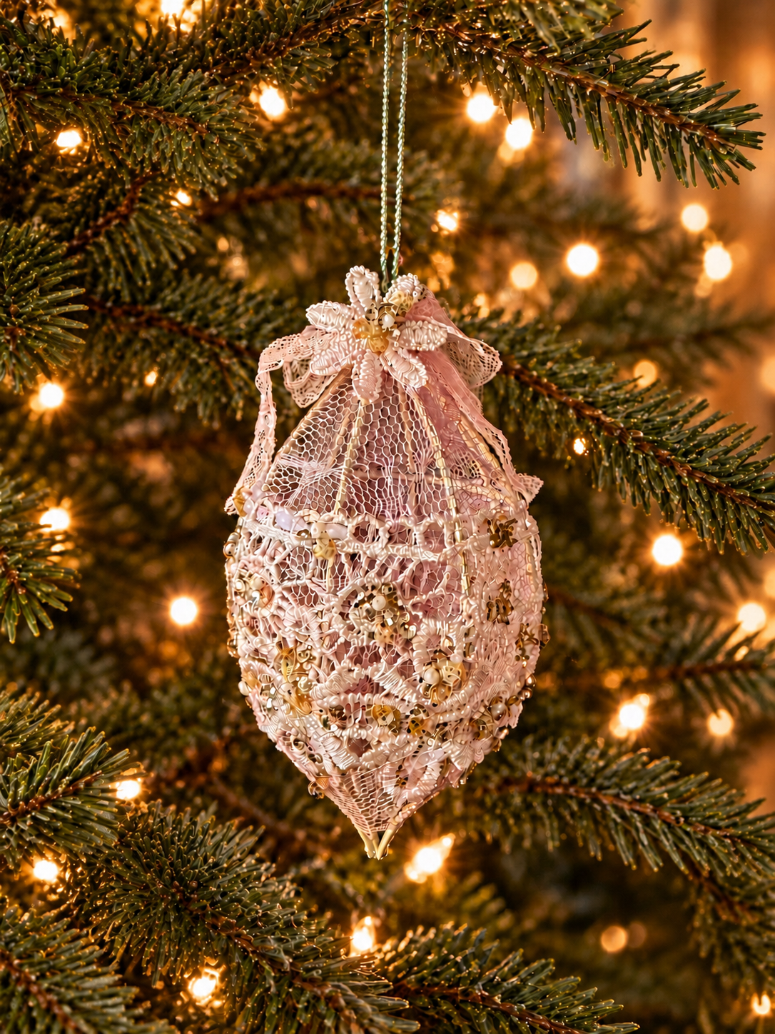 Blush Lace Hanging Tree Decorations