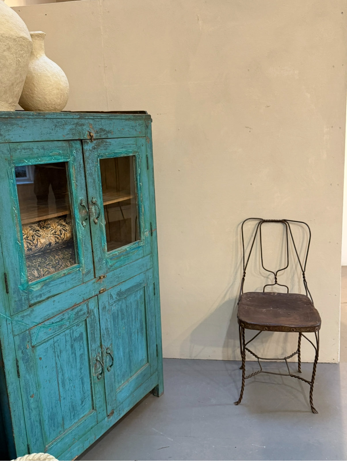 Vintage Indian Turquoise Cabinet