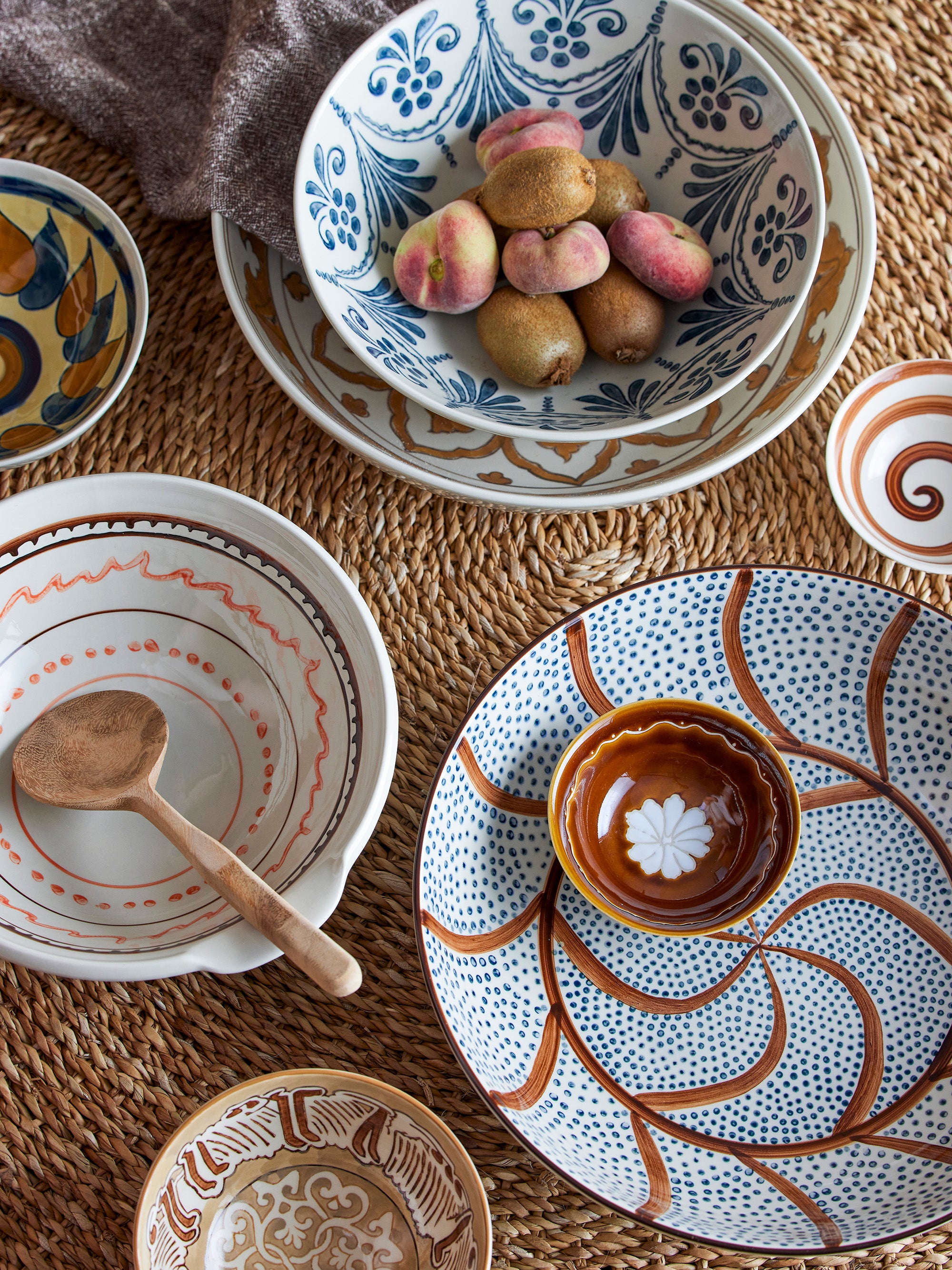 Small Painted Bowls, Set of 2