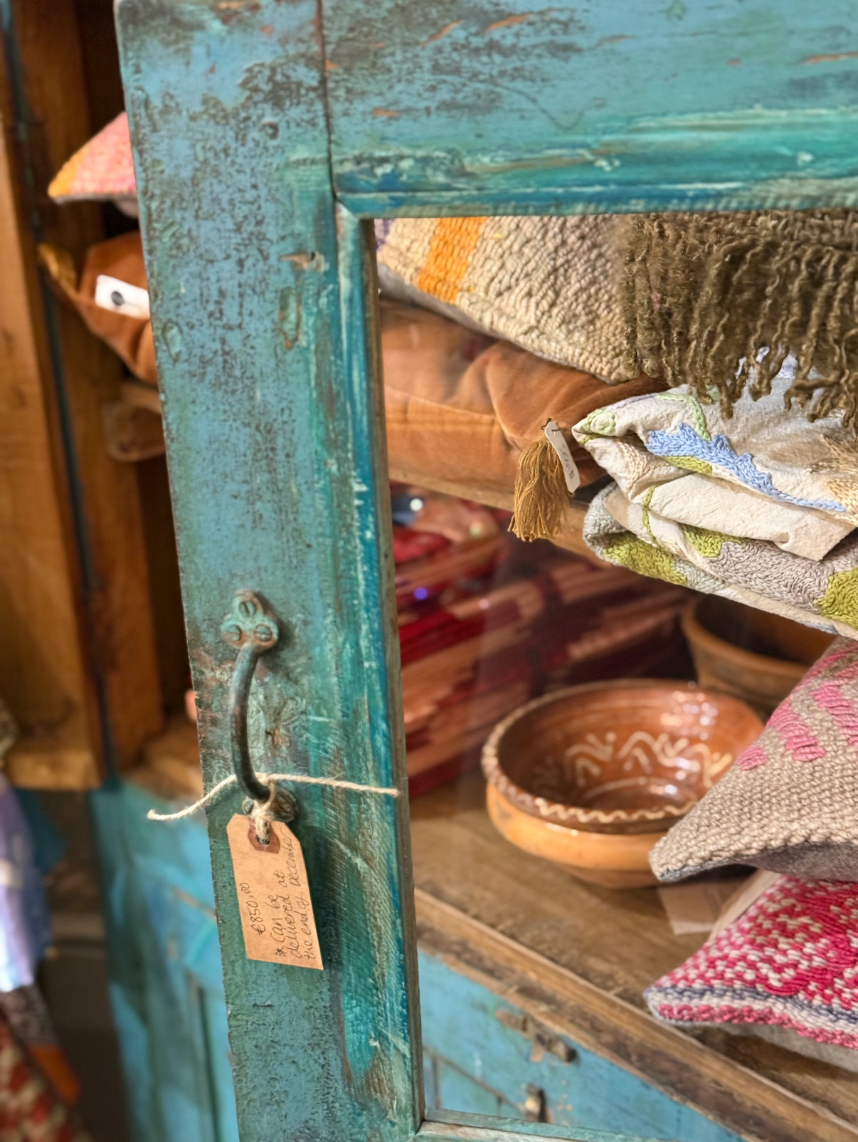 Vintage Indian Turquoise Cabinet