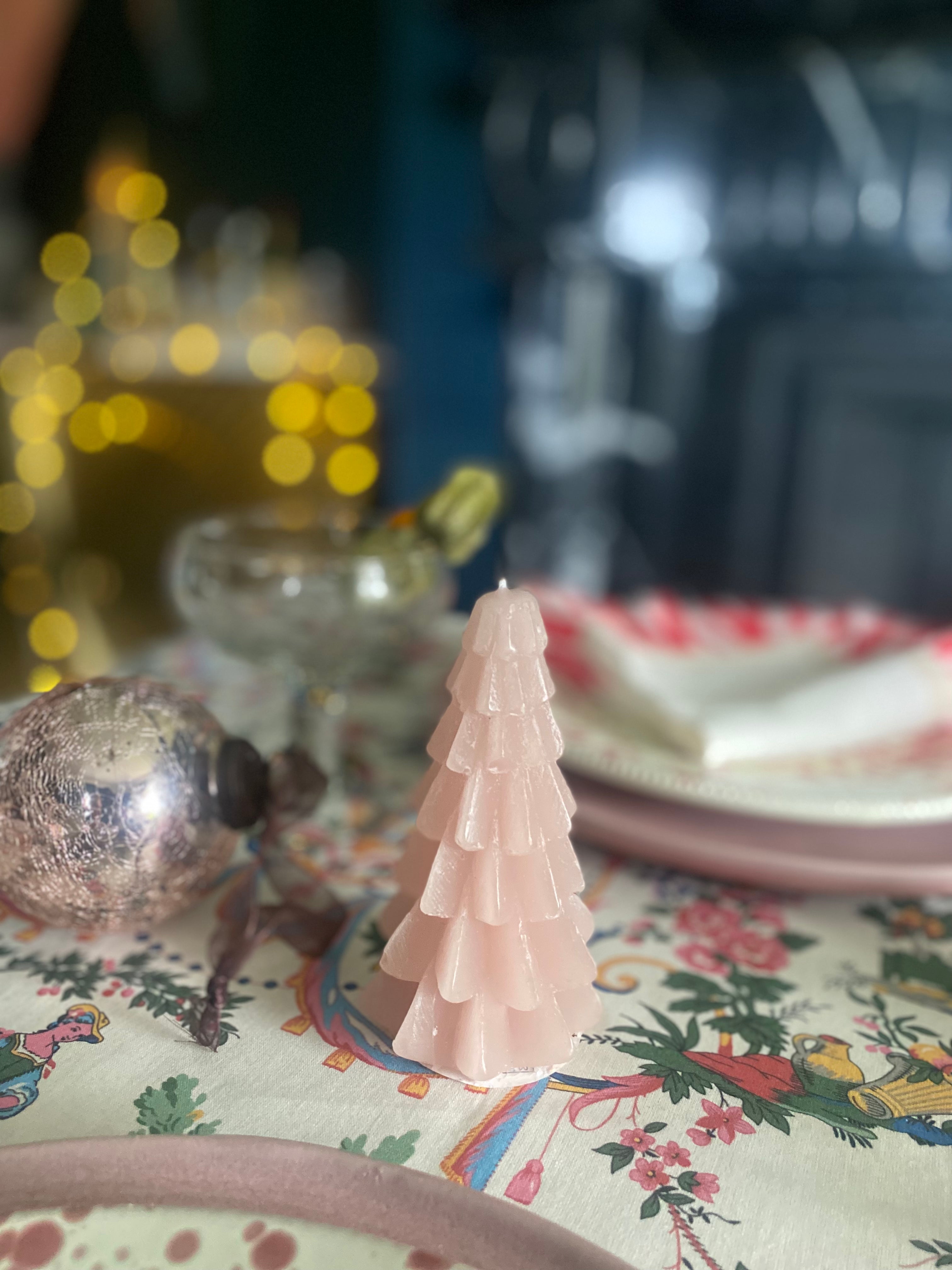 Christmas tree candle, blush