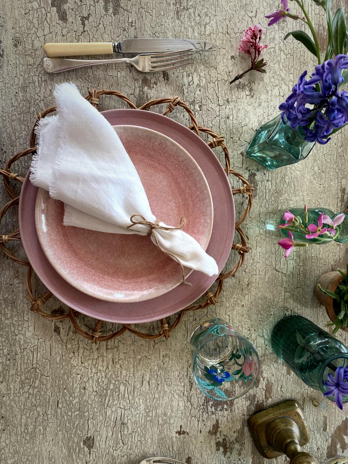 pink glazed plate - Amber + Willow
