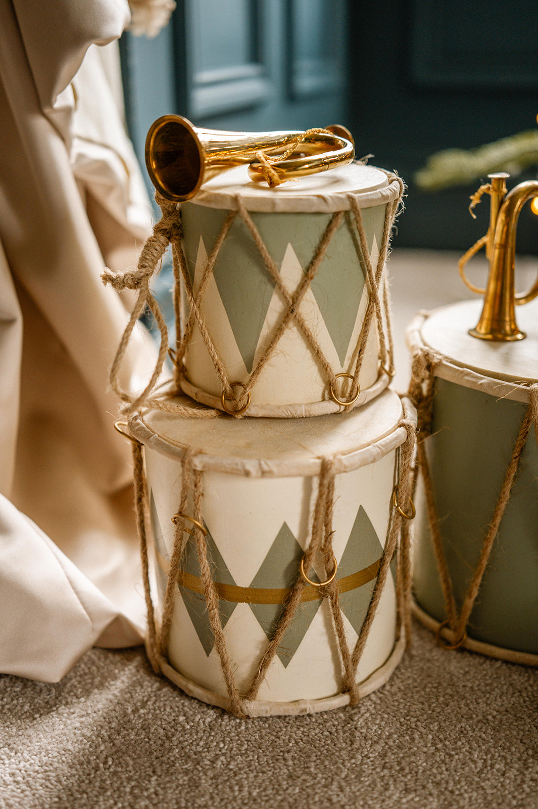 Set of 3 Vintage Brass Trumpets