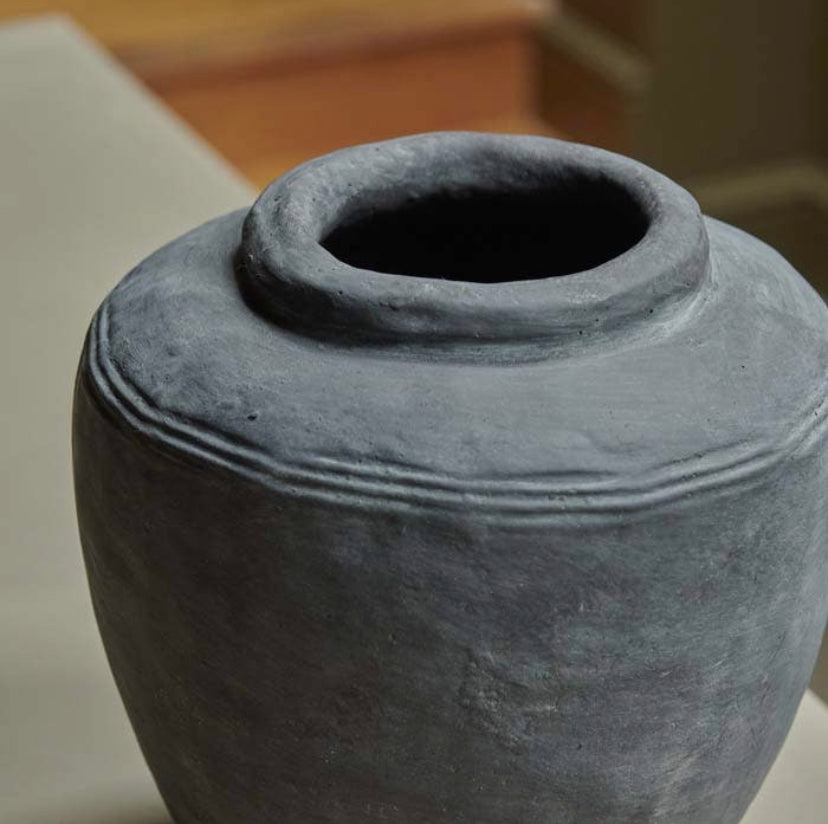 Grey Cement Vessel - Amber + Willow