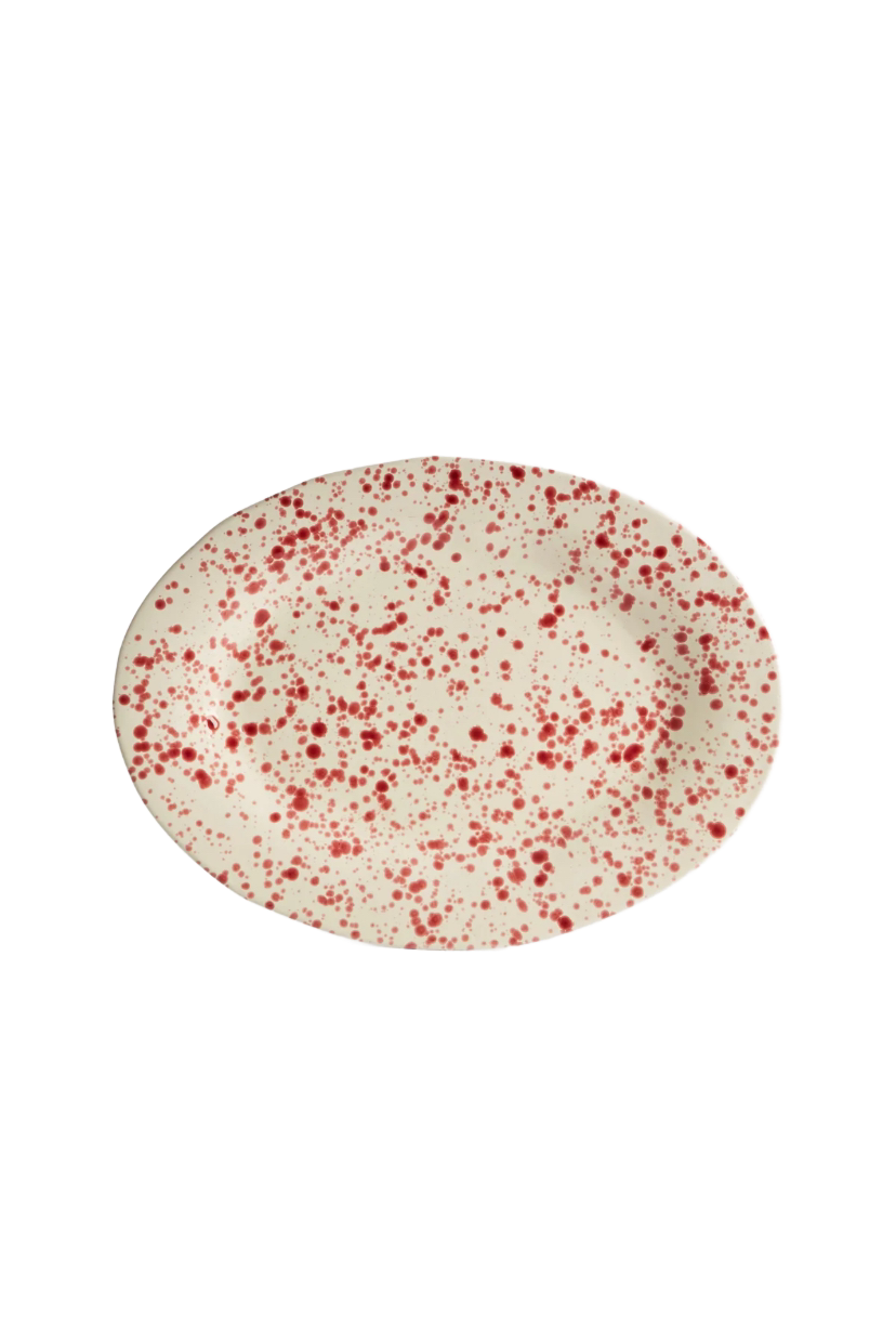 Italian Ceramic Splatterware Serving Platter - Amber + Willow