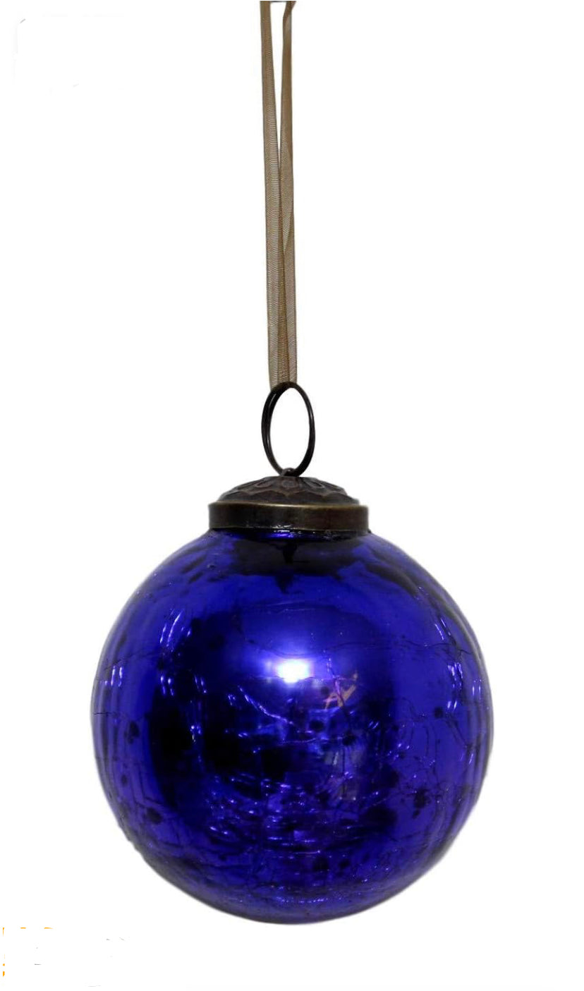 purple crackle glass bauble