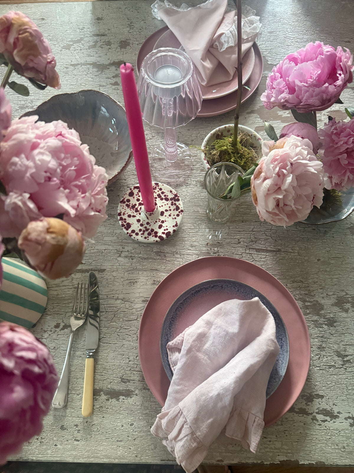 Rose Stoneware Lunch Plate