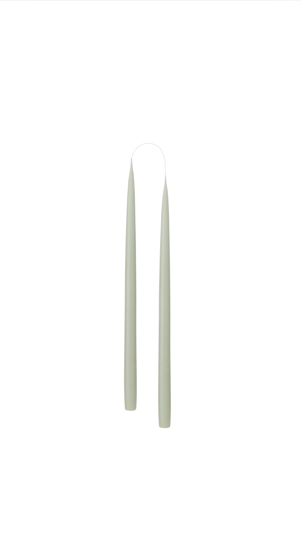 Pale green tapered candles