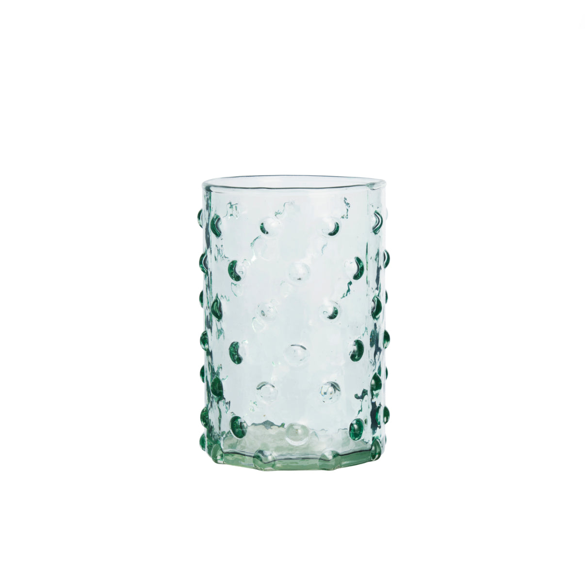 Mint dotted recycled drinking glass