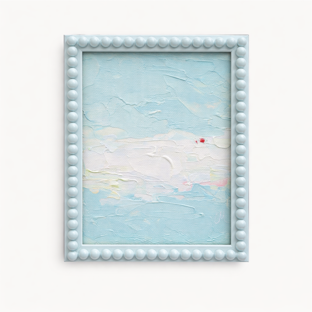 Powder Blue Lacquer Bobbin Frame, 6" x 8"