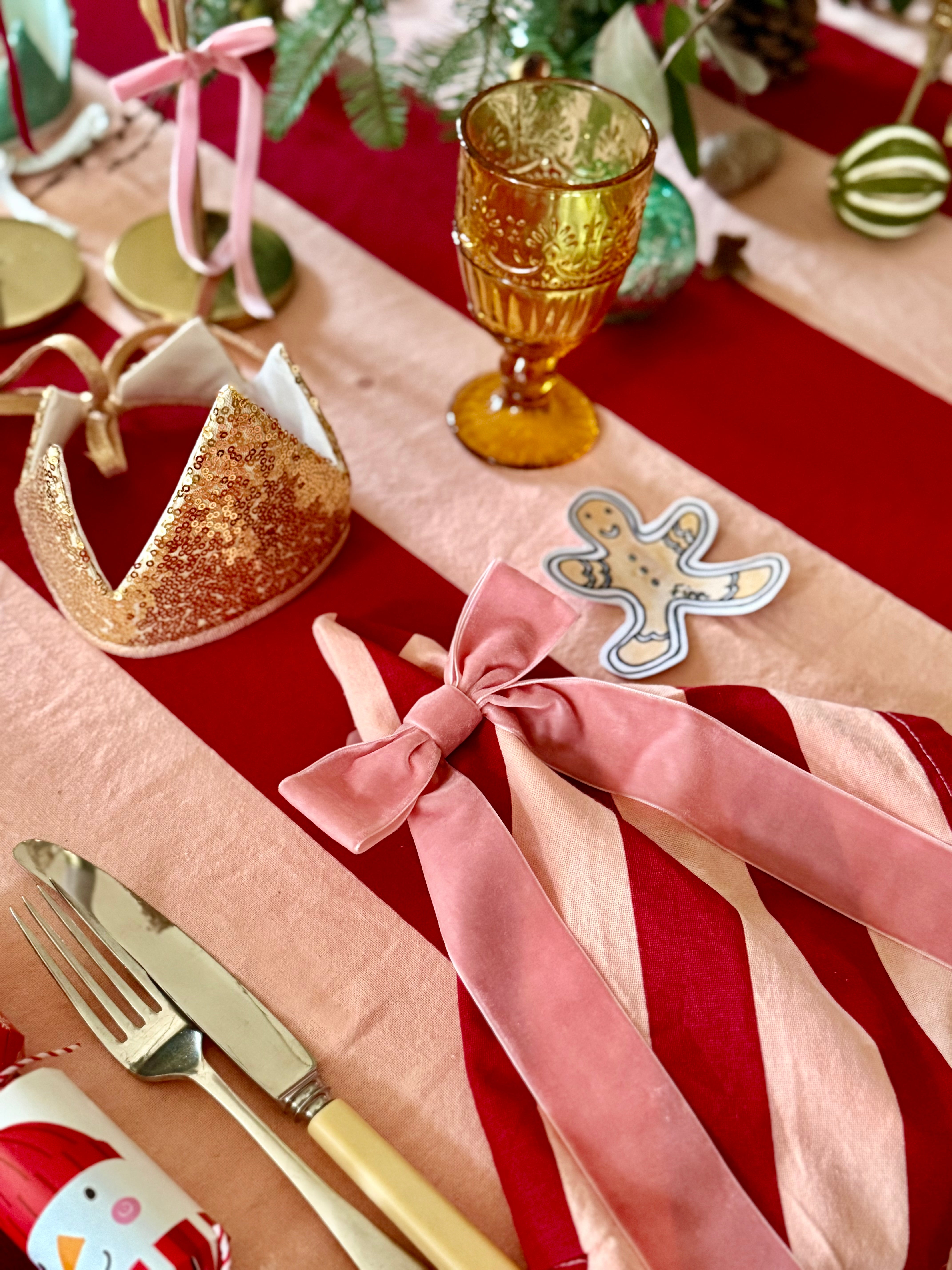 Set of 4 Velvet Napkin Bows, Rose