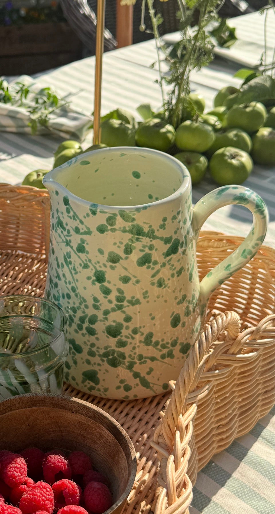 Italian Ceramic Green Splatter Jug