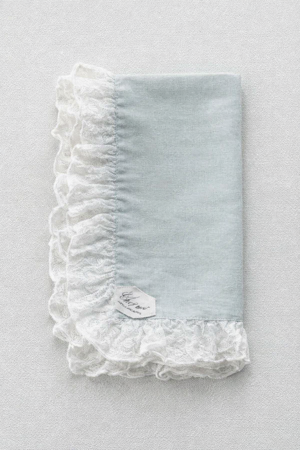 Ice Green Napkins With Italian Lace Trim