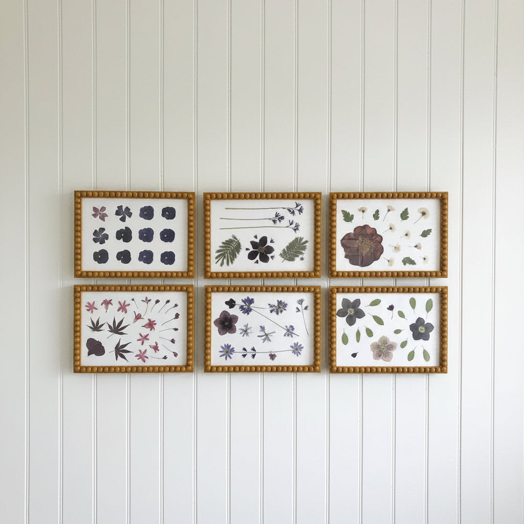 Mustard lacquer bobbin frame with liberty fabric mount, A3 size - Amber + Willow