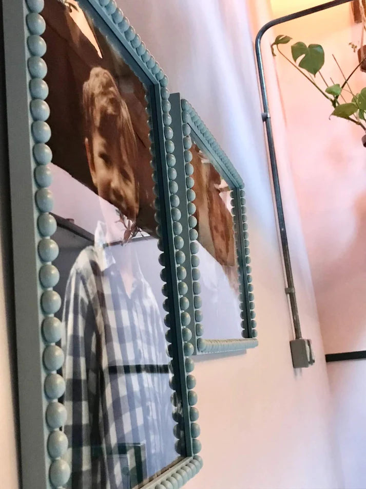 Powder Blue Lacquer Bobbin Frame, 6" x 8"