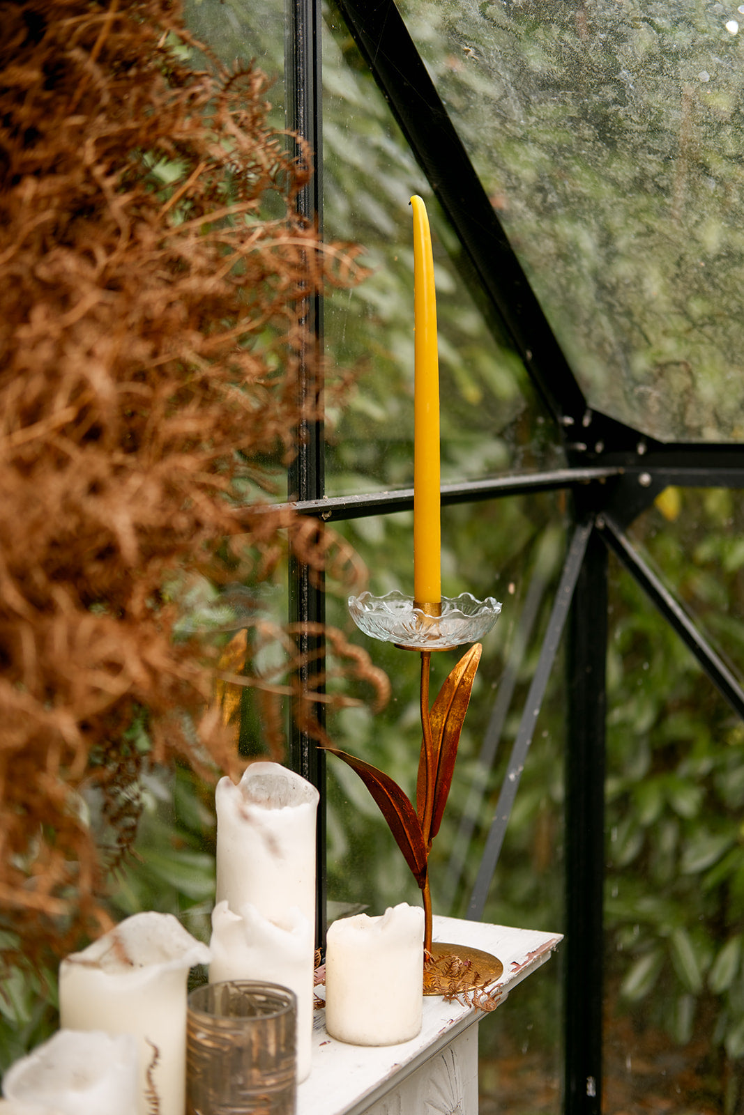 Flower Glass Candle Holder