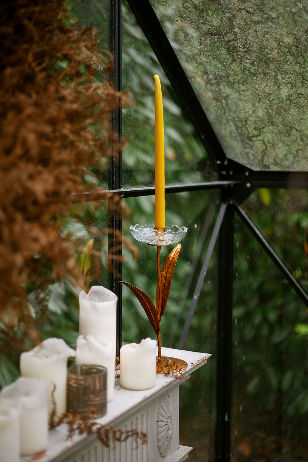 Flower Glass Candle Holder