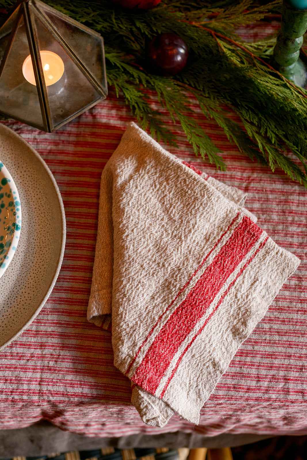 Pair of Stonewashed Linen Grain Sack Napkins