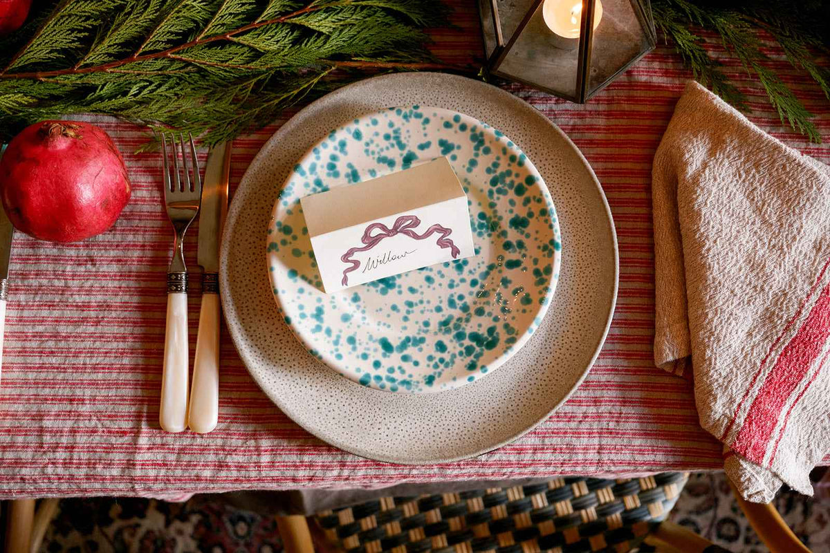 Turquoise Splatter Starter Plate