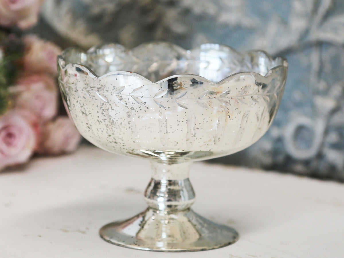 Antique Silver Footed Vase - Amber + Willow