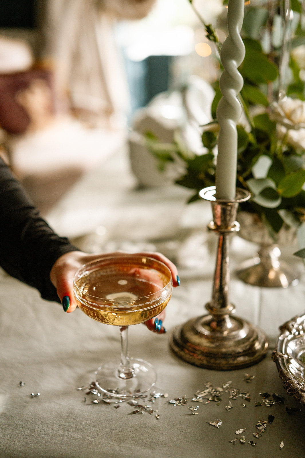 Set Of Four Crystal Cocktail Glasses