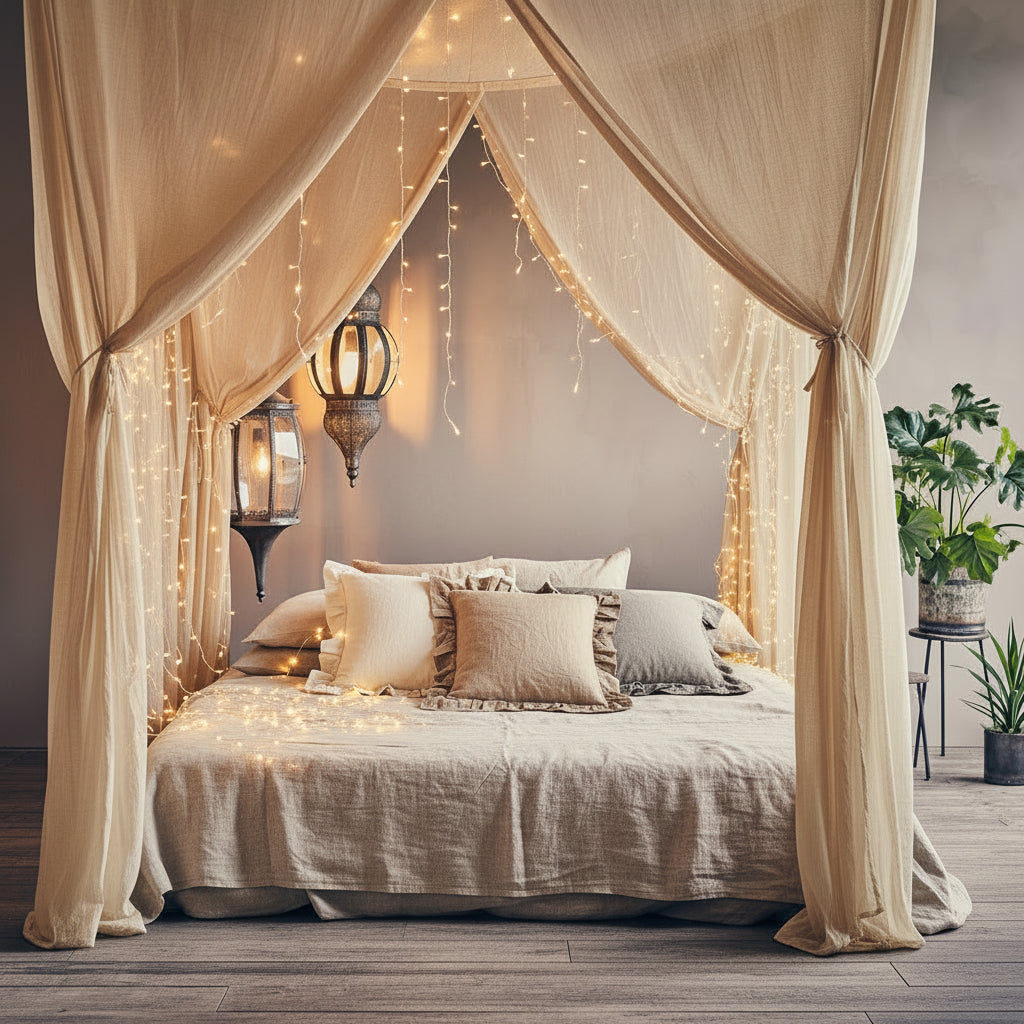 cotton bed canopy - Amber + Willow