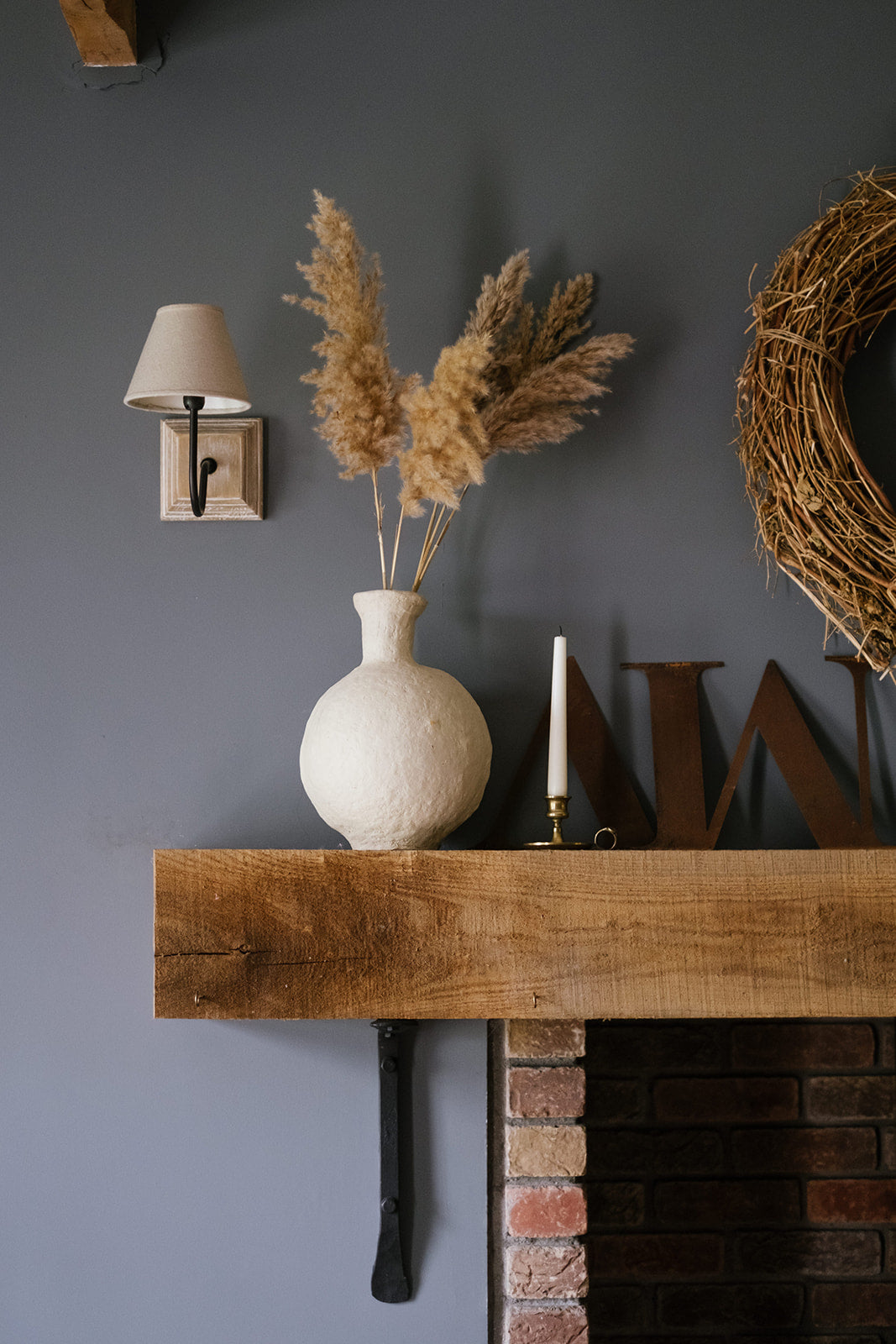 Papier-Mache Swan Neck Vase - Amber + Willow