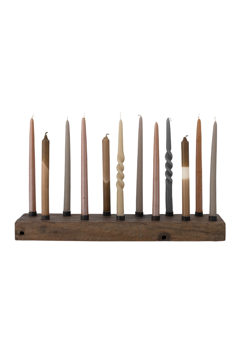 Reclaimed wood candleholder panel