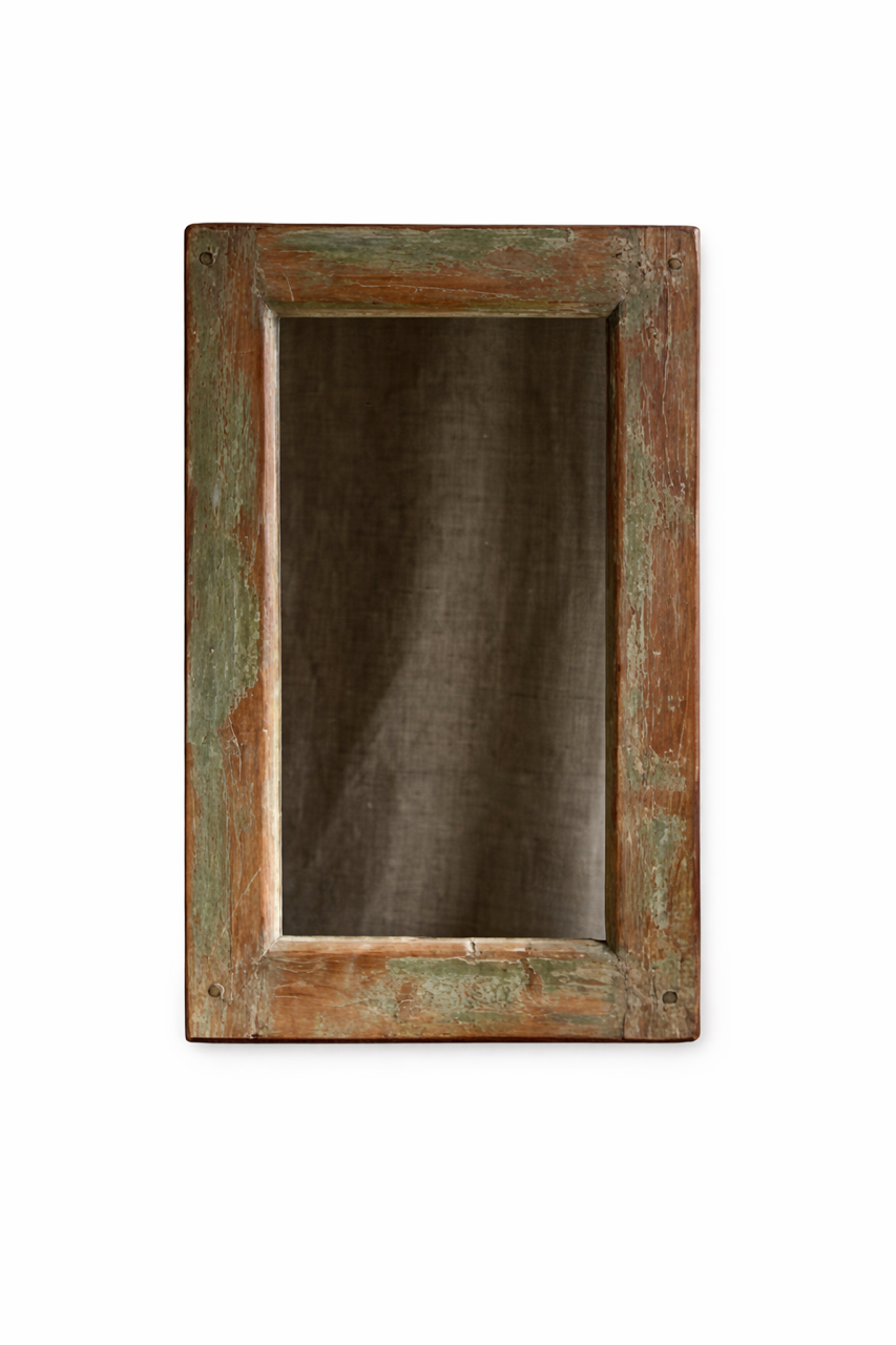 Reclaimed Wood Mirror, Green