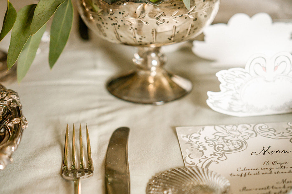 Antique Silver Footed Vase - Amber + Willow