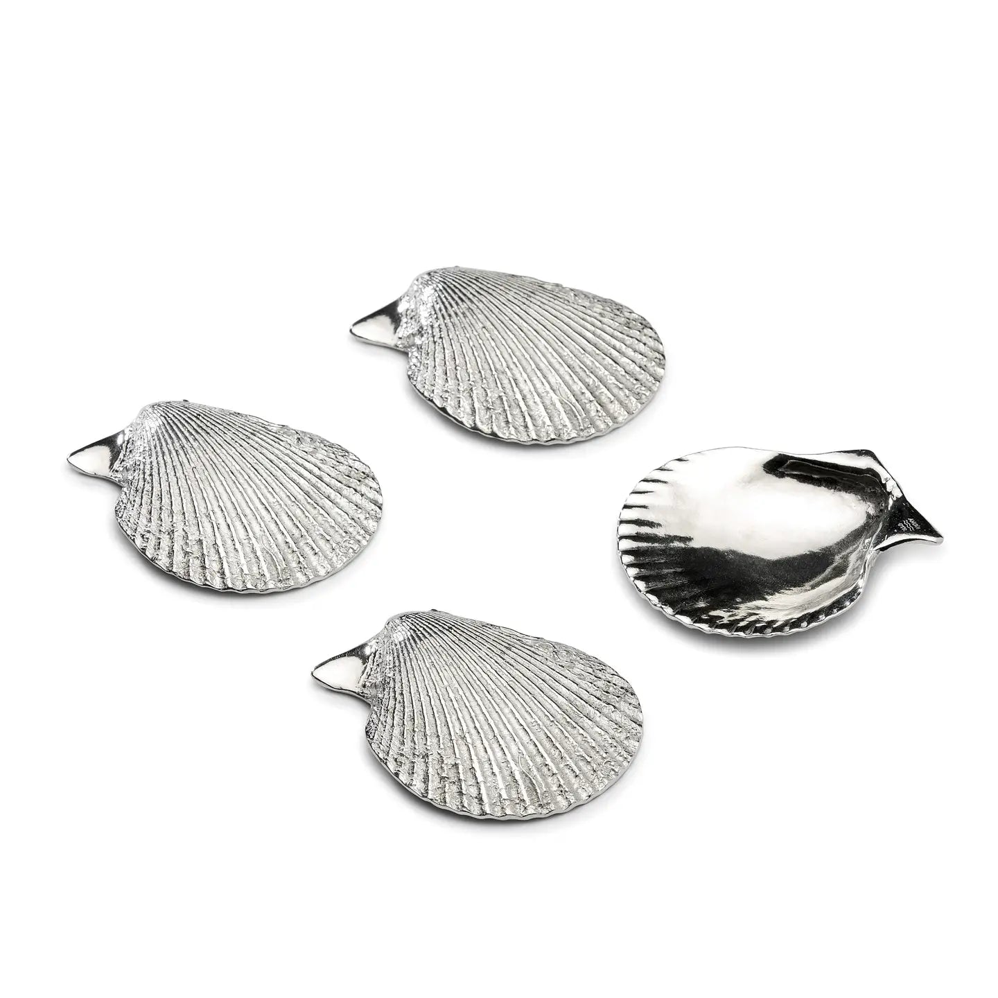 Silver Shell Appetiser Dish, Set of 4