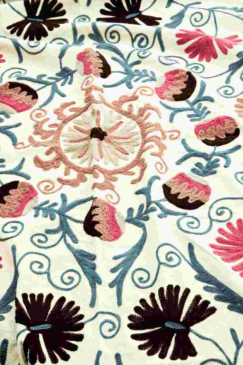 Suzani Embroidered Throw Blanket