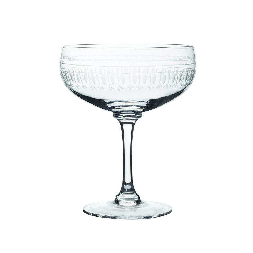 Set Of Four Crystal Cocktail Glasses