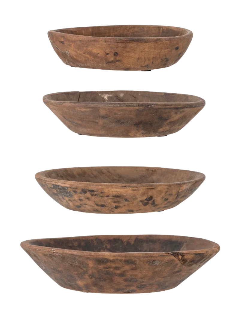 Vintage Wood Bowls at Amber and Willow