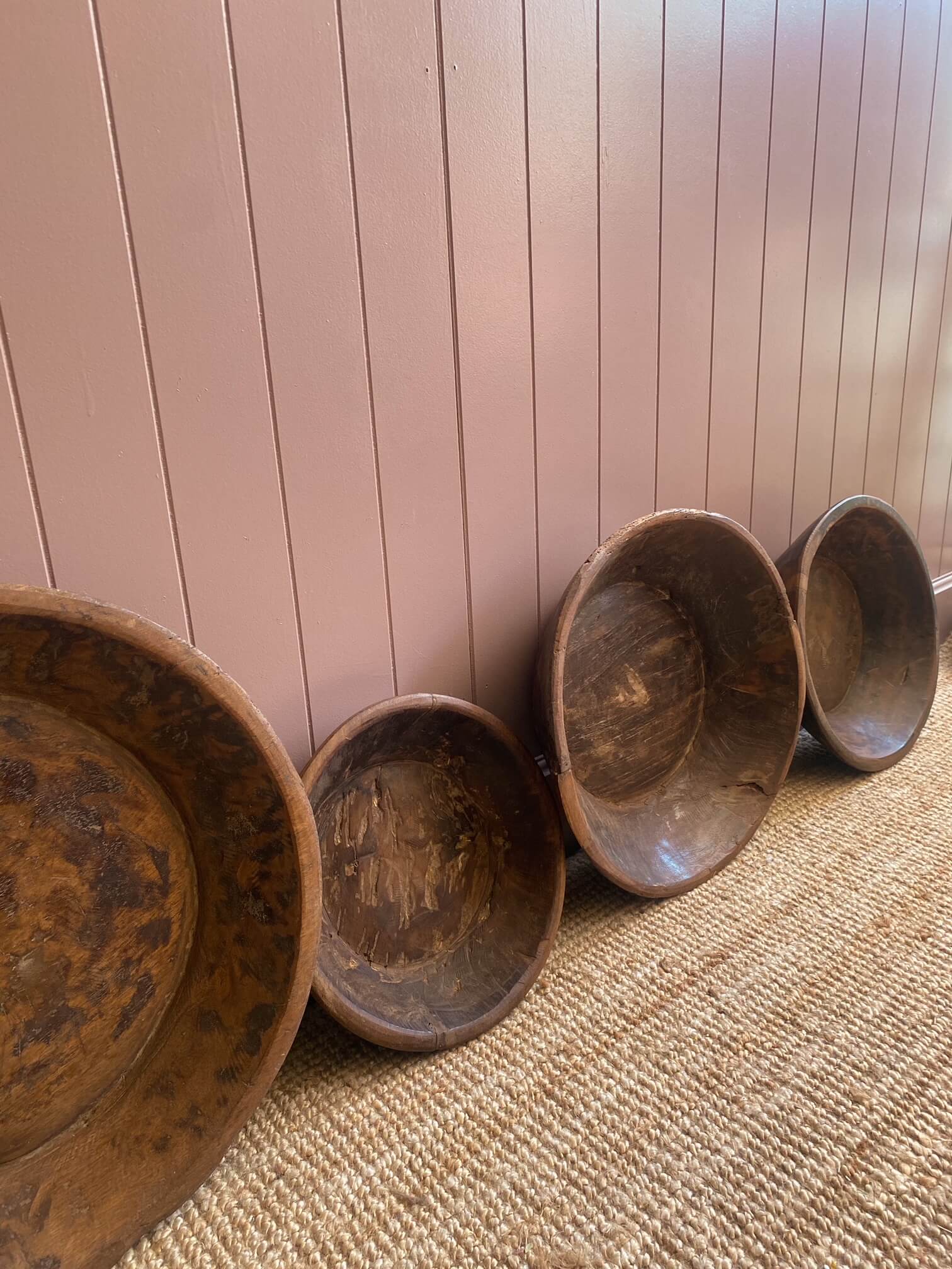 Vintage wooden bowls at Amber and WIllow