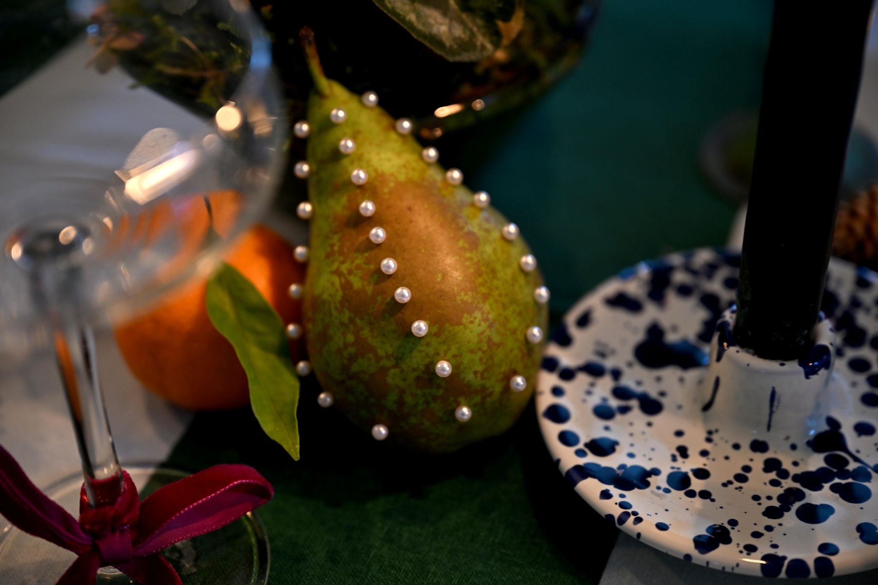 Italian Ceramic Splatter Candleholder