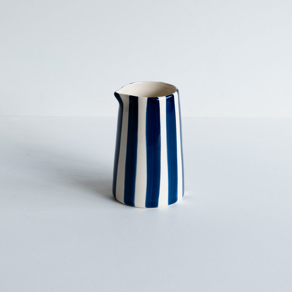 Cobalt Blue Stripe Jug - Amber + Willow