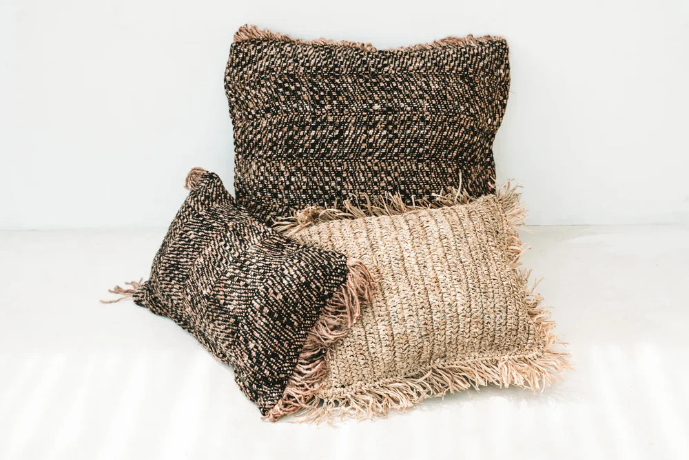 Copper and Black Woven Cushion Cover