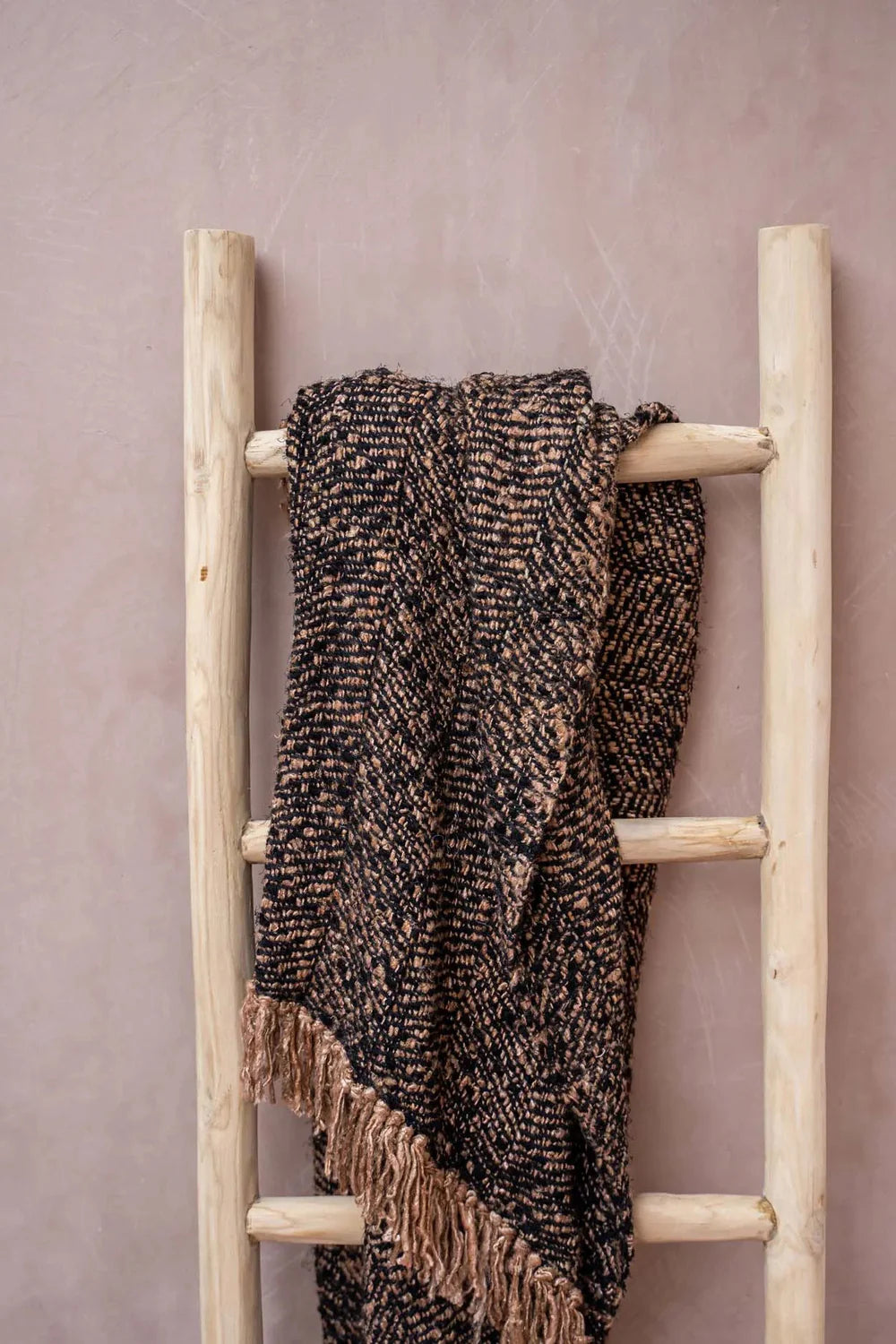 Black And Copper Handwoven Blanket