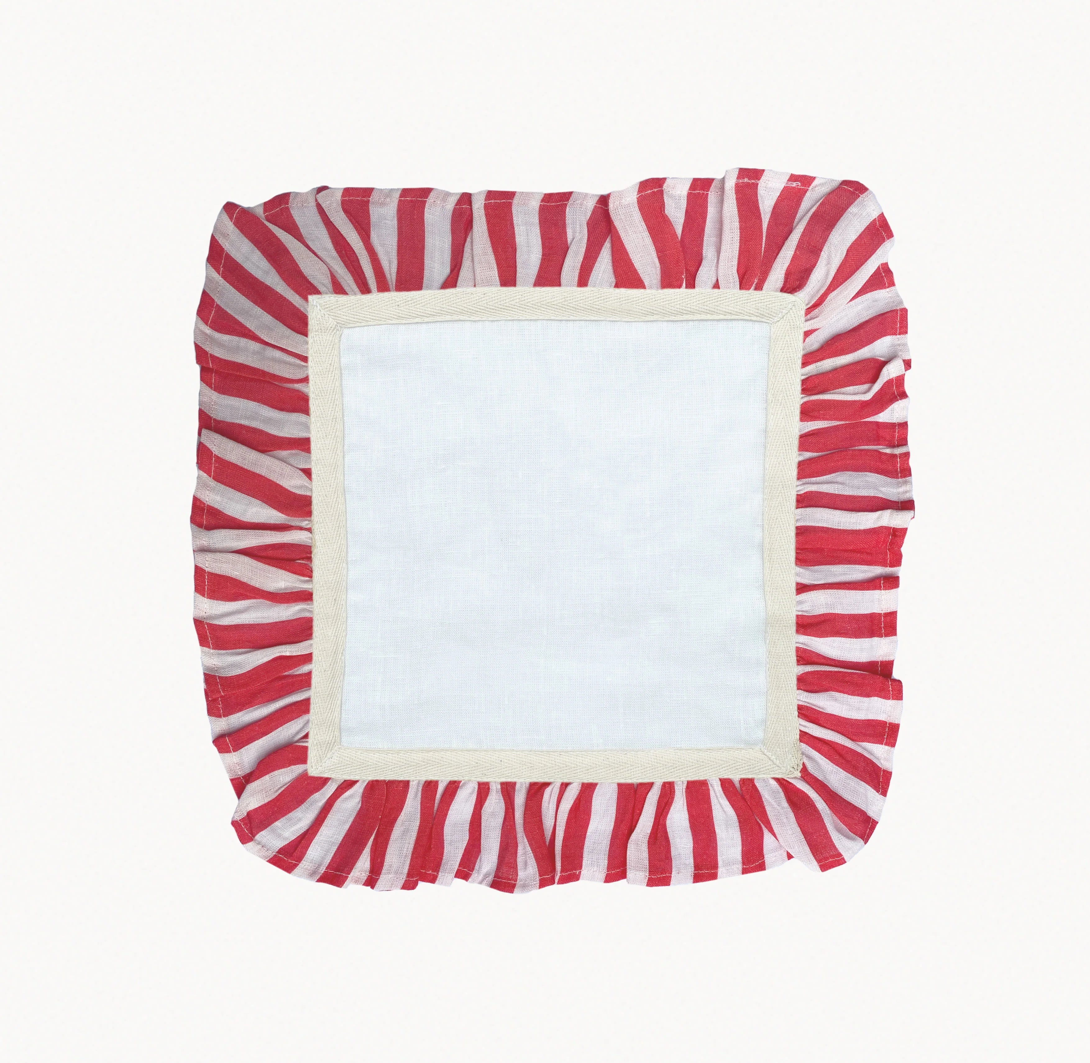 Cherry Red Stripe Napkins, Amuse La Bouche