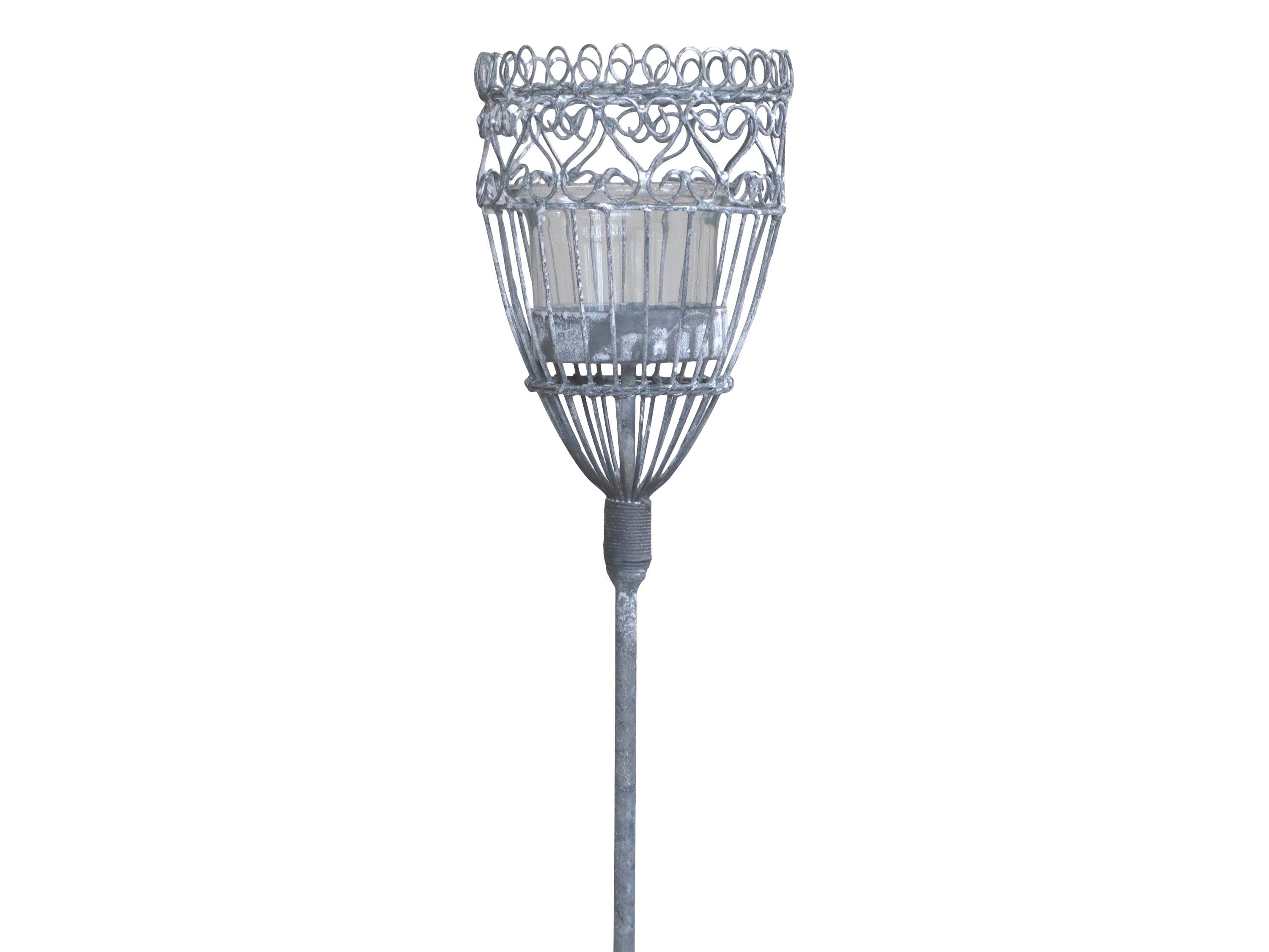 Antique grey metal French style garden spear on white background