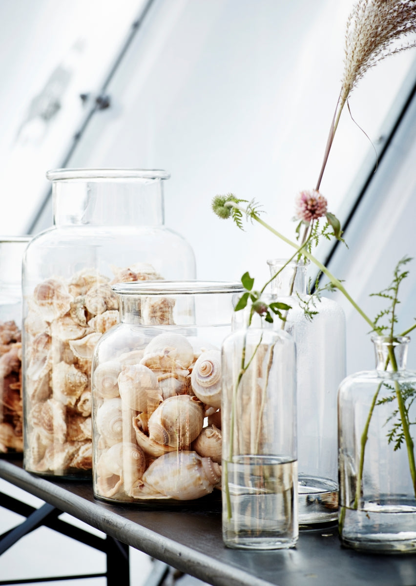 Glass Bell Jar Vase - Amber + Willow