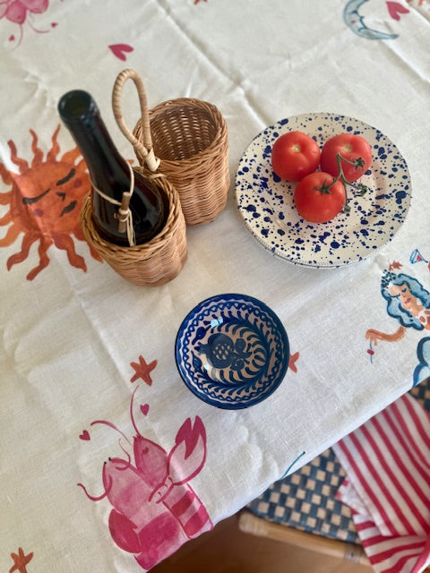 Hand Illustrated Linen Tablecloth