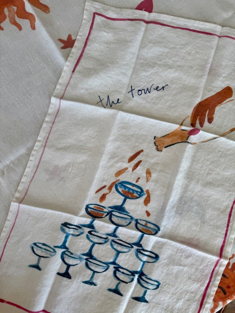 Hand Illustrated Linen Tablecloth