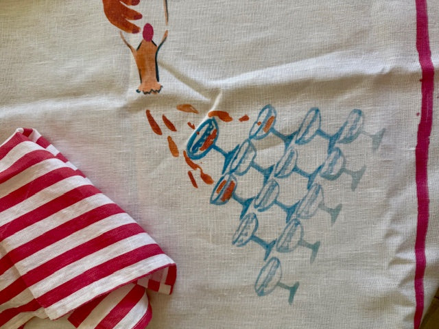 Hand Illustrated Linen Tablecloth