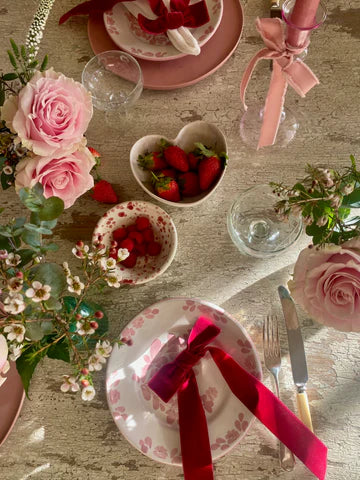 heart shaped ceramic bowl with white glaze
